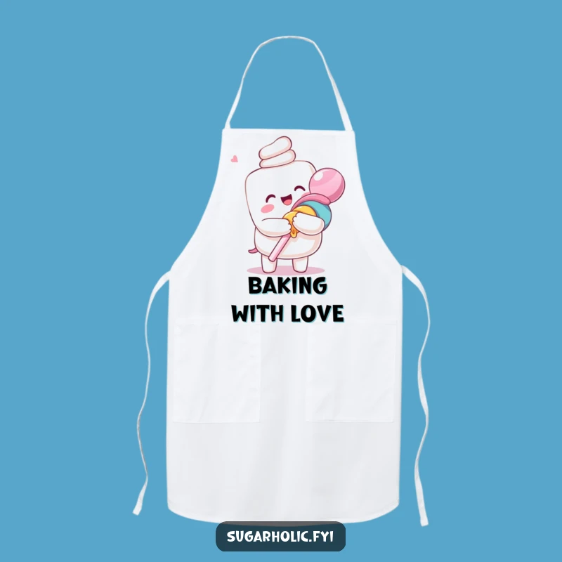 Funny Marshmallow Lollipop Hug Apron: Sweet Kitchen Style for a Joyful Cook