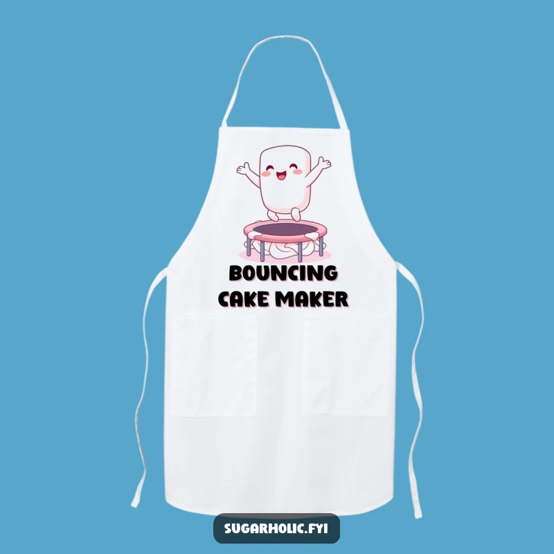 Funny Marshmallow Bounce Apron: Chef's Character Fun, Whimsical Kitchen Gift