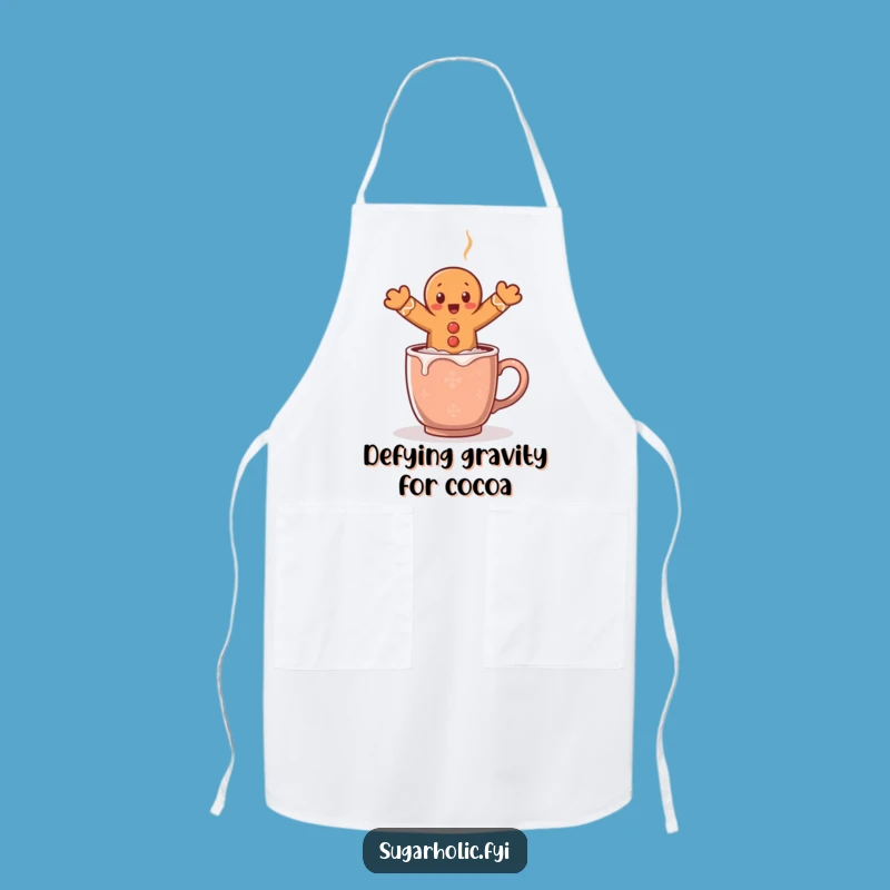 Funny Surprised Gingerbread Man Cocoa Leap Apron - Festive Kitchen Wear Funny Gift