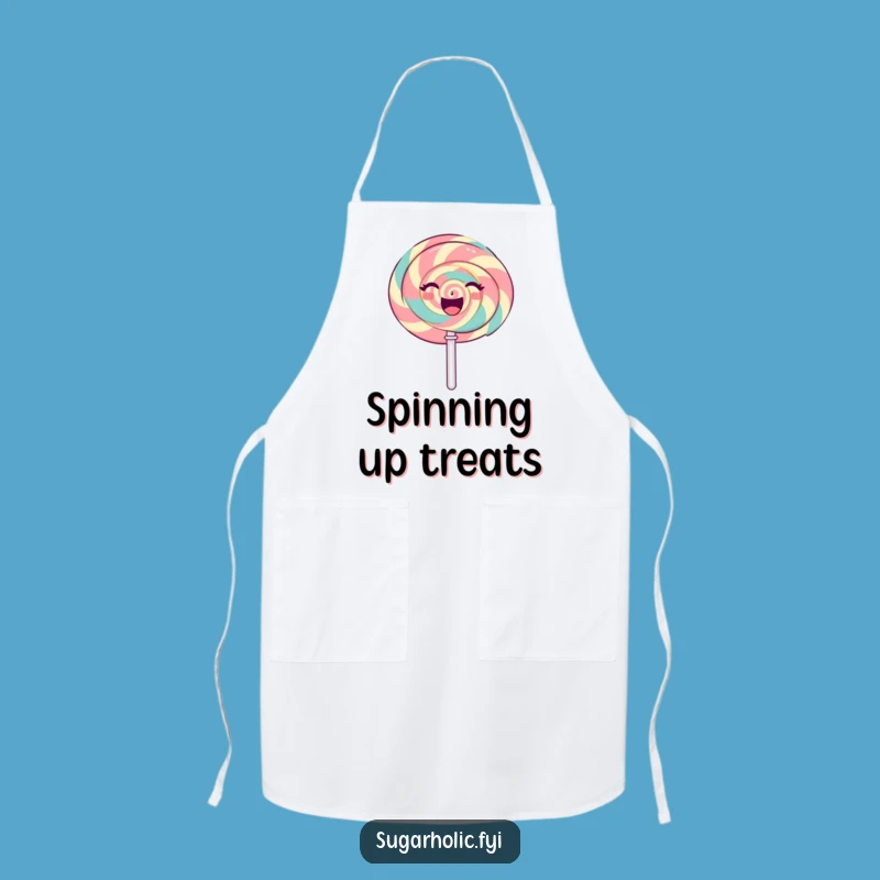 Funny Lollipop Spin Apron: Cook with Sweetness and a Smile