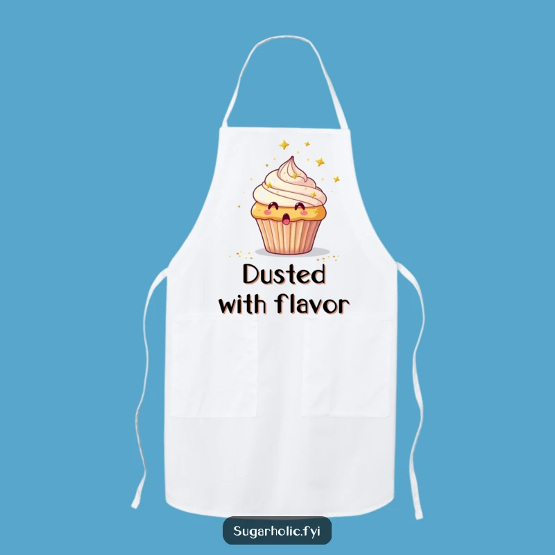 Funny Surprised Cupcake Apron - Kitchen Fun Glitter Shower, Perfect Funny Gift