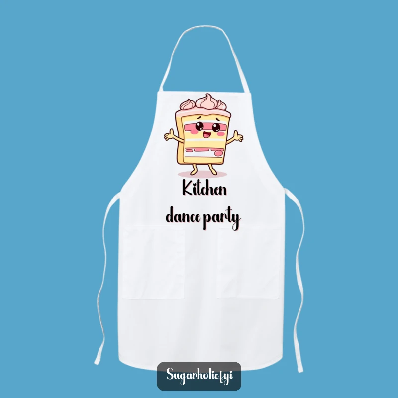 Funny Cake Slice Dance Apron - Kitchen Fun for Dessert Lovers!