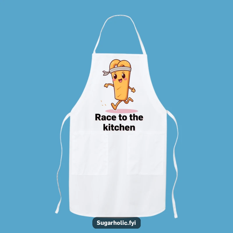 Funny Pretzel Race Apron - Determined Runner Chef Wear, Gift