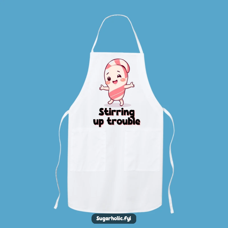 Funny Candy Cane Dance Apron - Kitchen Giggling Character