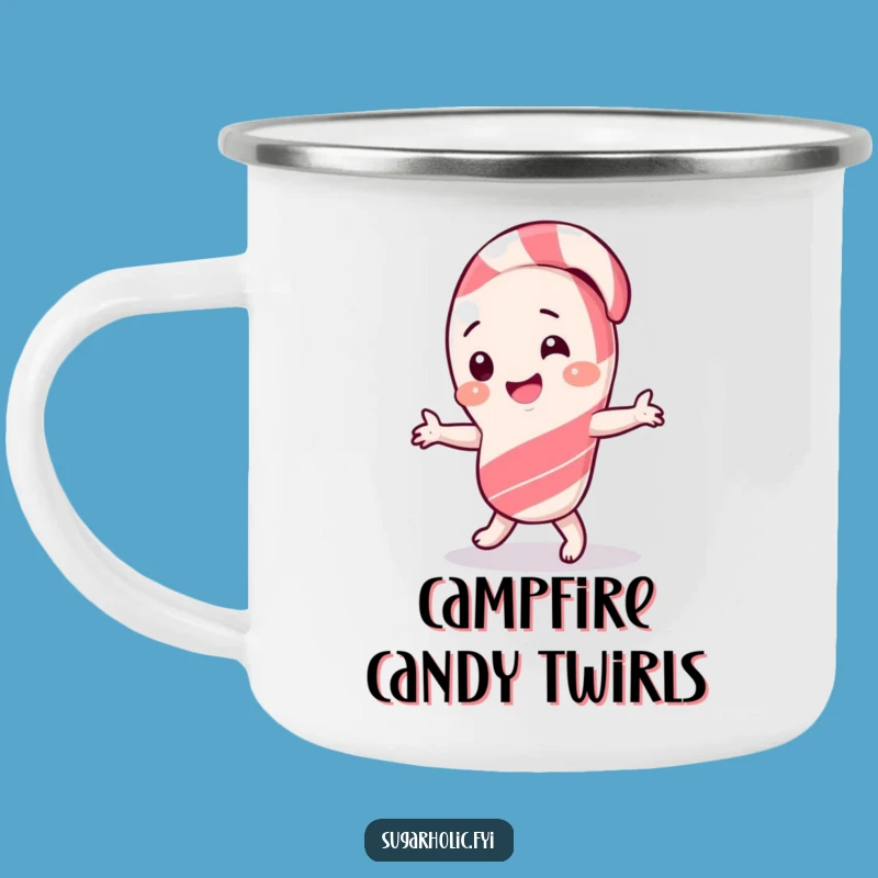 Funny Candy Cane Dance Camping Mug - Outdoor Giggling Character