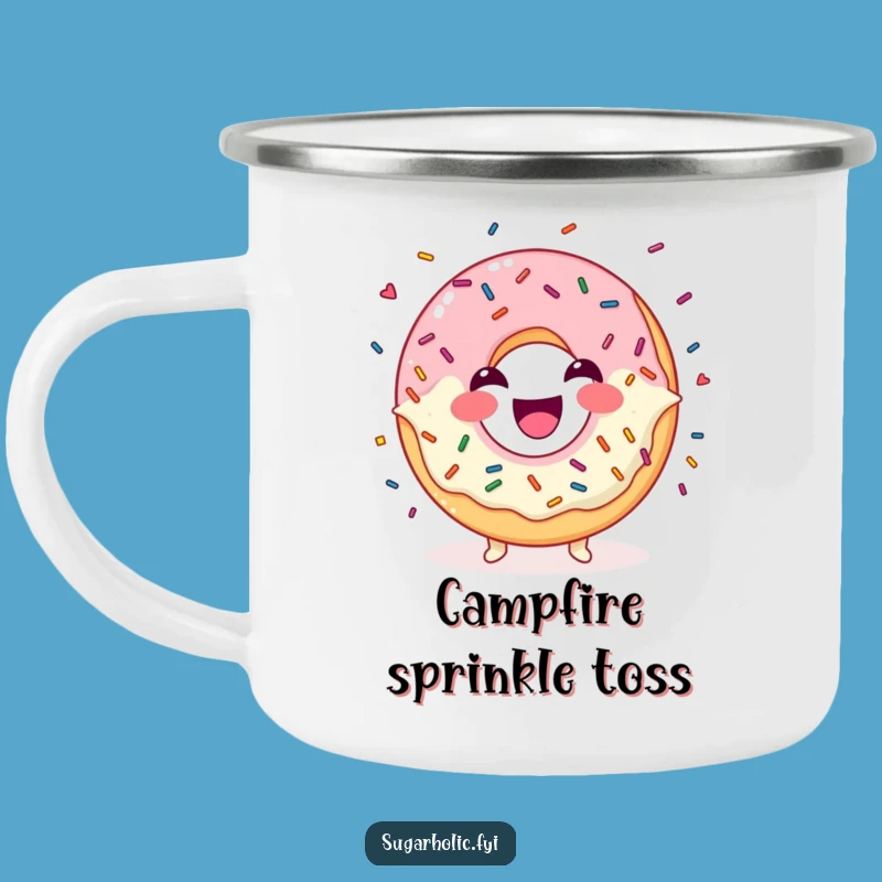Funny Donut Sprinkle Juggler Camping Mug - Outdoor Laughing Treat
