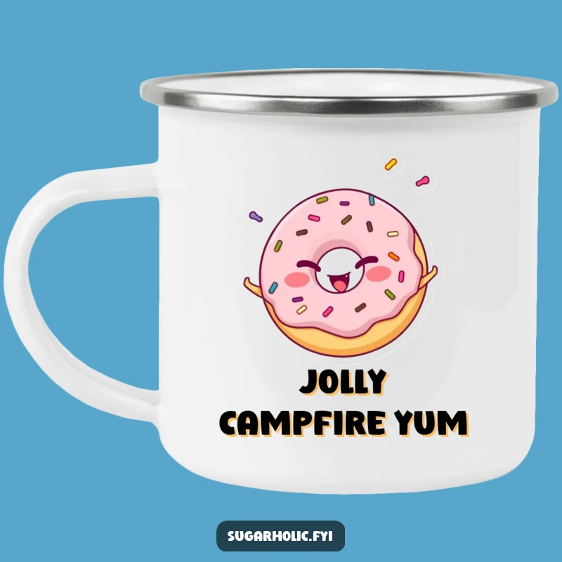 Funny Donut Sprinkle Juggling Camping Mug - Cheerful Outdoor Gift
