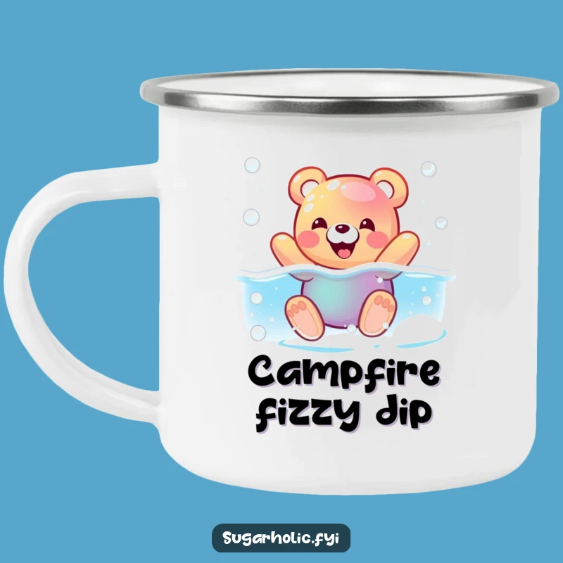 Funny Gummy Bear Soda Camping Mug: Hilarious Outdoor Companion for Bubbly Mornings