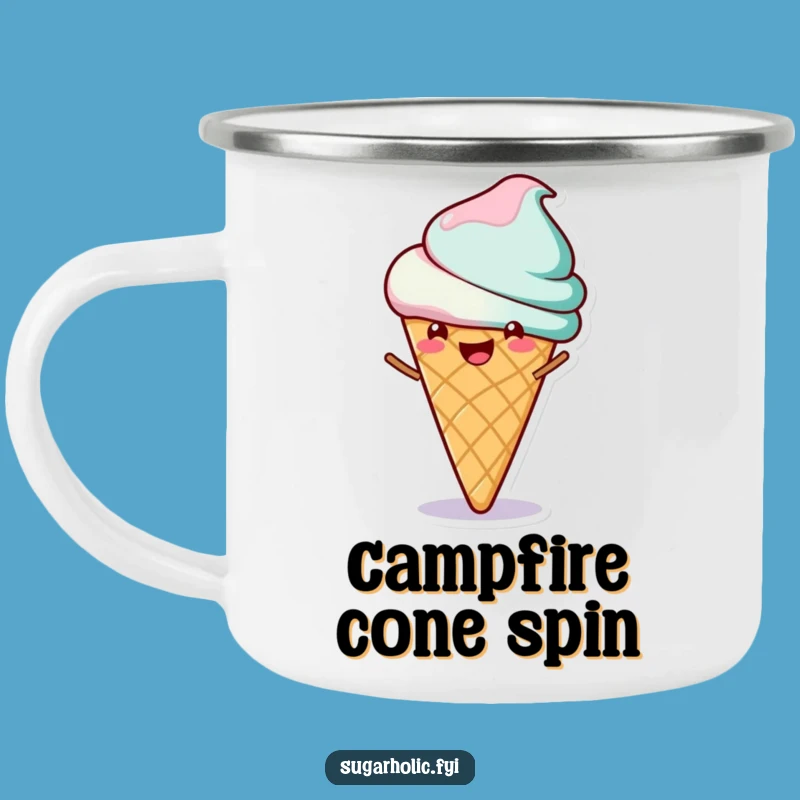 Funny Ice Cream Spin Camping Mug: Adventure-Ready Sweetness