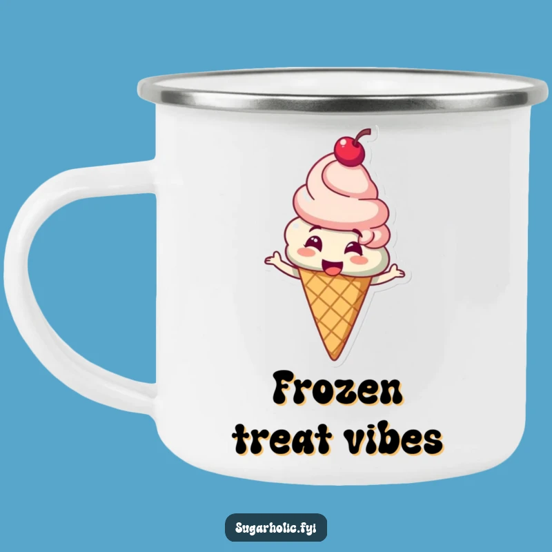 Funny Ice Cream Spin Camping Mug: Durable Cherry Cup, Great Funny Gift