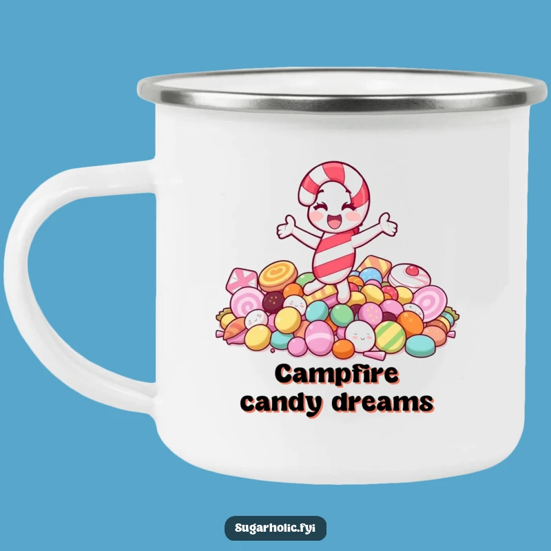 Funny Jolly Candy Cane Spin Camping Mug - Outdoor Sweet Fun Cup Funny Gift