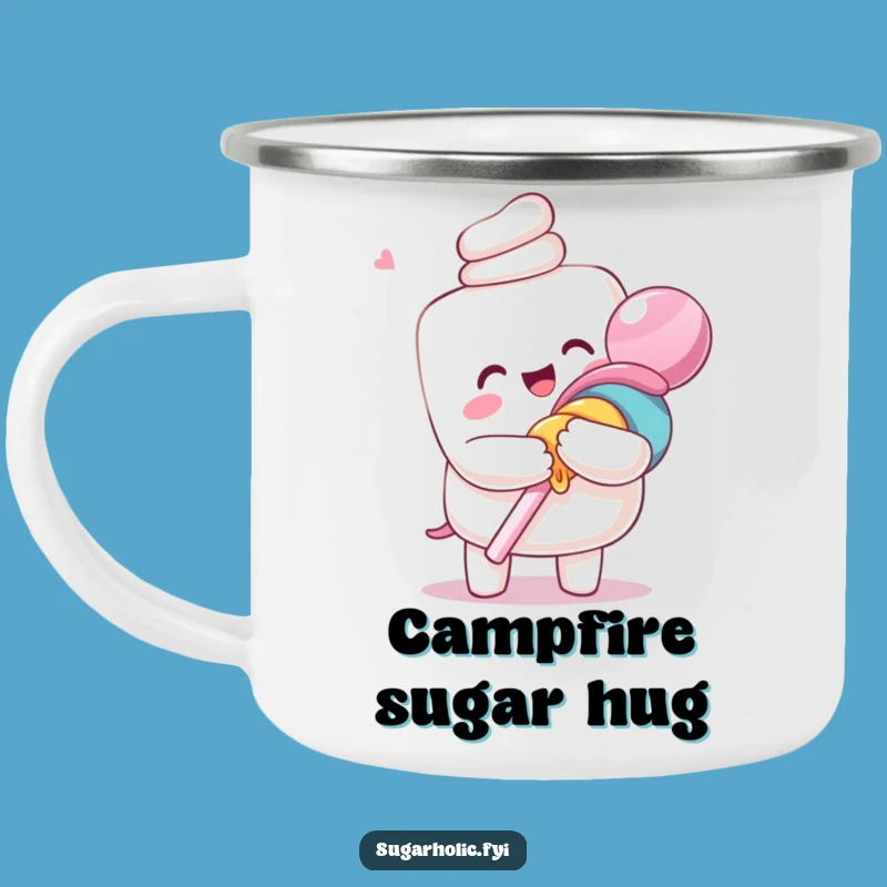 Funny Marshmallow Lollipop Hug Camping Mug: Sweet Companion for Campfire Joy