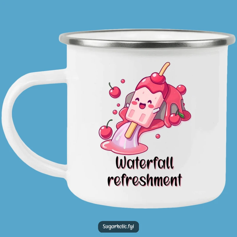 Funny Popsicle Slide Camping Mug: Adventure Character Fun, Outdoor Gift