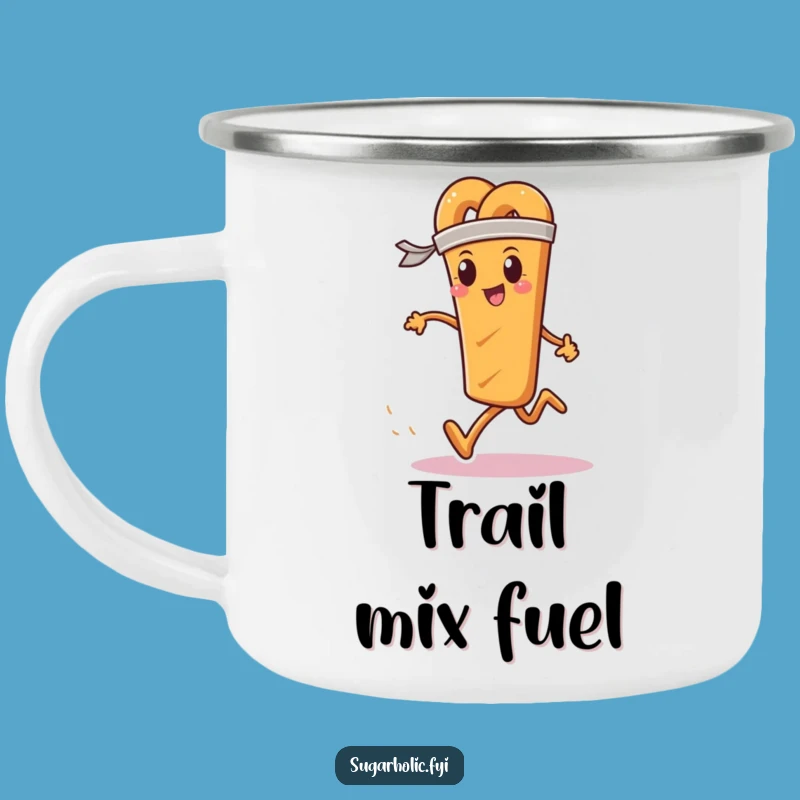 Funny Pretzel Race Camping Mug - Determined Runner Outdoor Cup, Gift