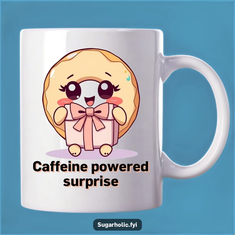Funny Donut Unwrap Present Mug - Hilarious Surprise & Delight Gift!