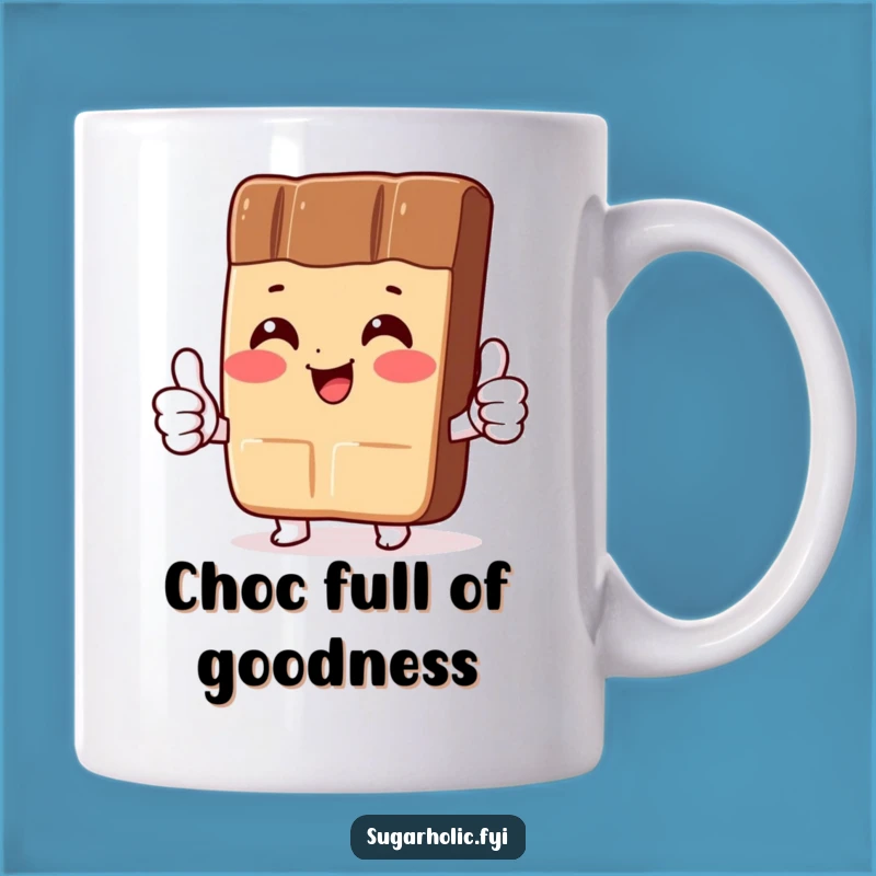 Funny Chocolate Bar Mug: Blushing Character, Perfect Funny Gift for Chocoholics
