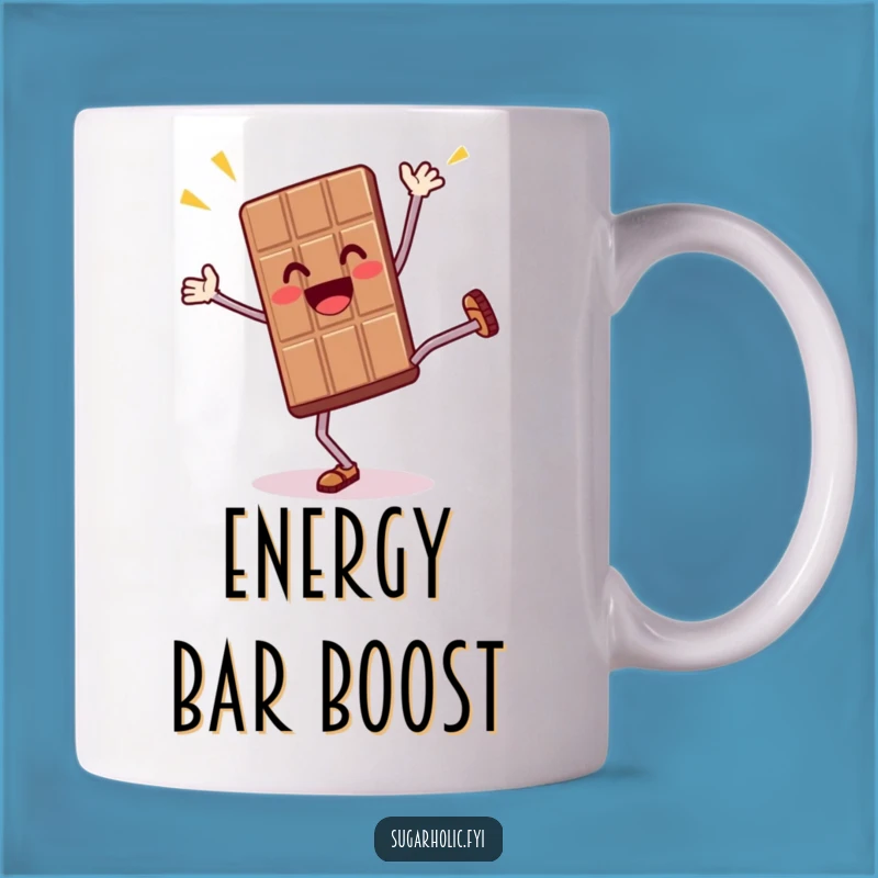 Funny Chocolate Bar Cartwheel Mug: Thrilled Action Design for a Funny Gift