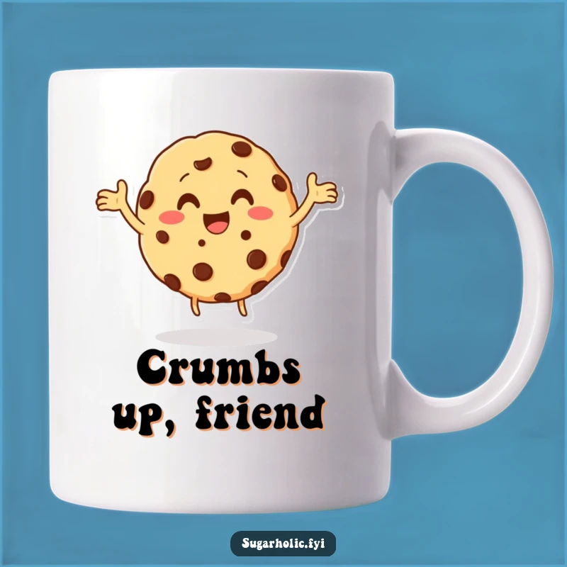 Funny Cookie Dance Mug: Jubilant Chocolate Chip Character, Perfect Funny Gift