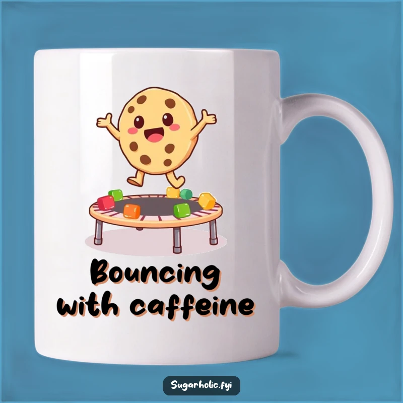 Funny Cookie Trampoline Mug: Bouncing Fun with a Sweet Character, Perfect Funny Gift