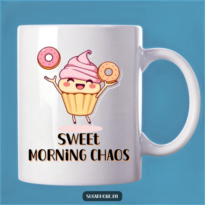 Funny Cupcake Donut Juggling Mug: Dessert Lover's Dream Gift!