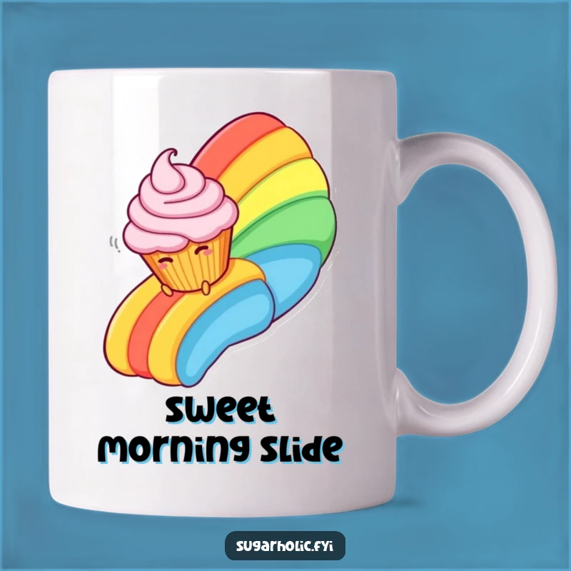 Funny Cupcake Rainbow Mug: Giggle with this Sweet Character's Frosting Slide, Perfect Funny Gift