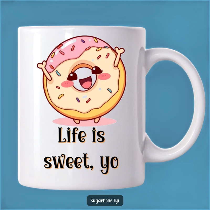 Funny Donut Bounce Mug: A Hilarious Treat Character Design, Perfect Funny Gift