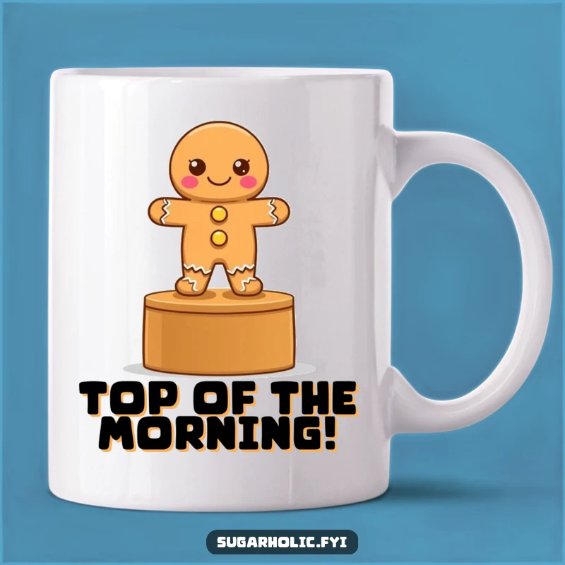 Funny Gingerbread Podium Mug - Victorious Cookie Character Gift, Award Winner Cup