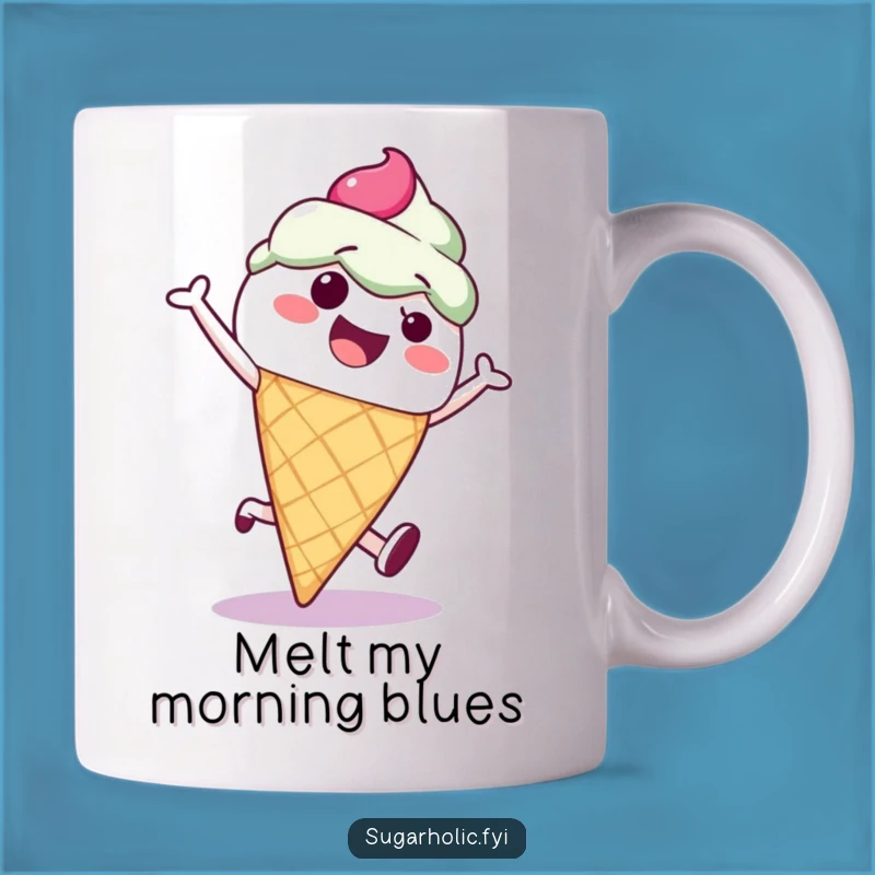 Funny Ice Cream Cone Cartwheel Mug - Hilarious & Deliciously Happy Gift!