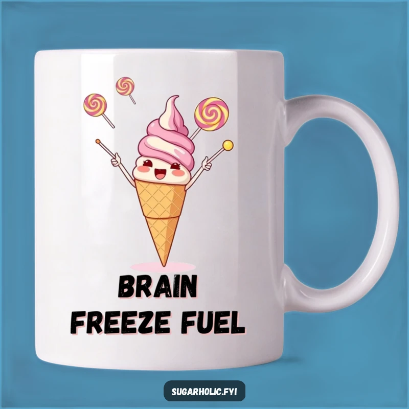 Funny Ice Cream Lollipop Juggling Mug: Sweet Treat Character Gift