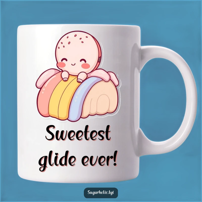 Funny Macaroon Rainbow Slide Mug - Sweet Blush Dessert Lover Gift