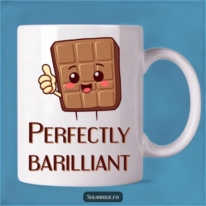 Funny Chocolate Bar Mug: Thumbs Up Delight, Perfect Hilarious Gift