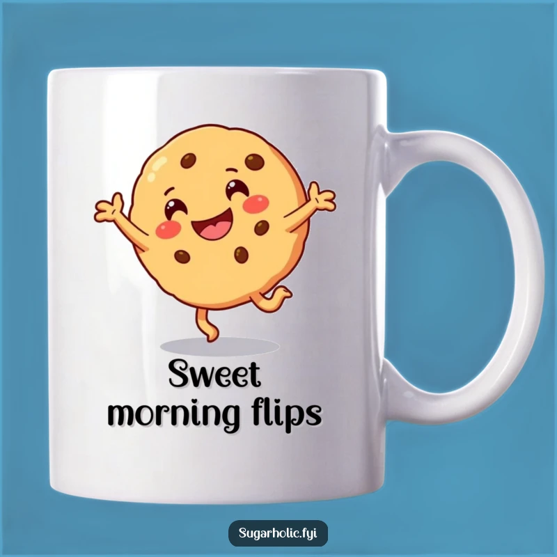 Funny Cookie Cartwheel Mug - Happy Smiling Character Funny Gift Idea