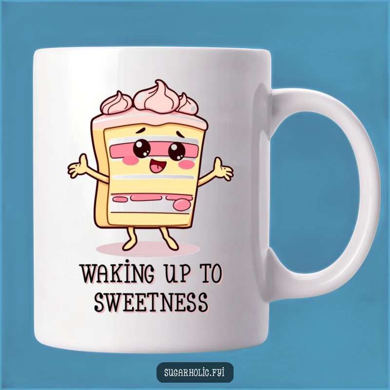 Funny Cake Slice Dance Mug - Hilarious Dessert & Joyful Gift!
