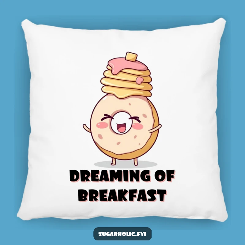 Cute Funny Donut Pancake Wink Pillow: Soft Enthusiastic Berry Decor Gift