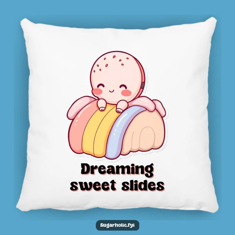 Funny Macaroon Rainbow Slide Pillow - Cozy Sweet Blush Cushion, Hilarious Home Decor