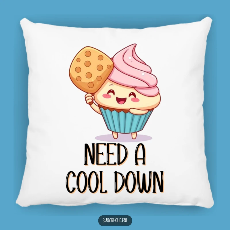 Funny Cupcake Fanning Wafer Pillow - Cozy & Hilarious Comfort Accent