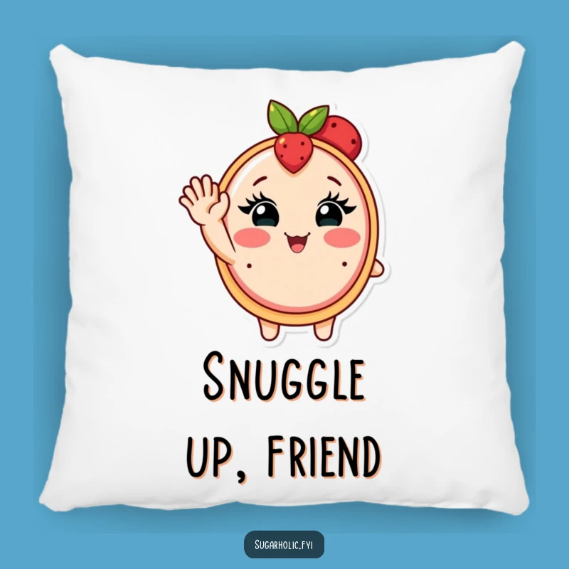 Funny Fruit Tart Pillow - Blushing Dessert Cushion, Cozy Gift