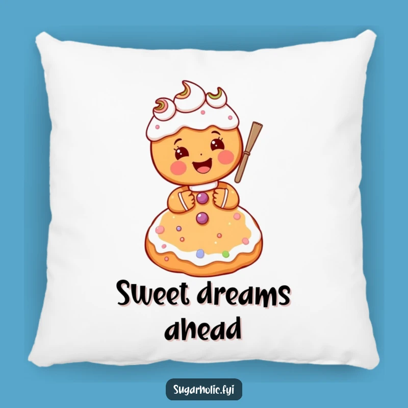 Funny Gingerbread Baker Pillow - Cozy & Gleeful Comfort