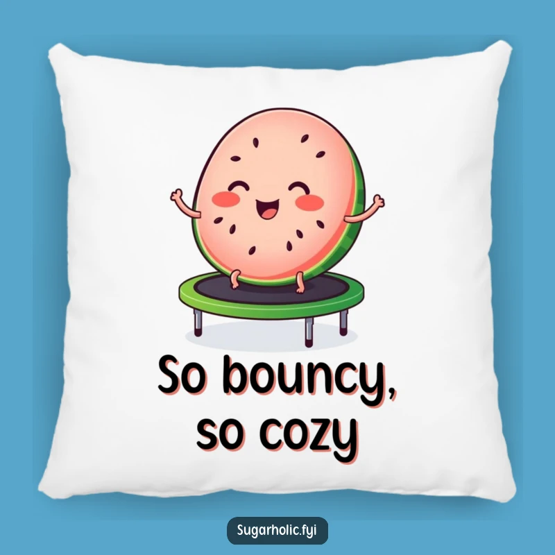 Funny Watermelon Trampoline Pillow - Cozy Joyful Fruit Cushion, Gift