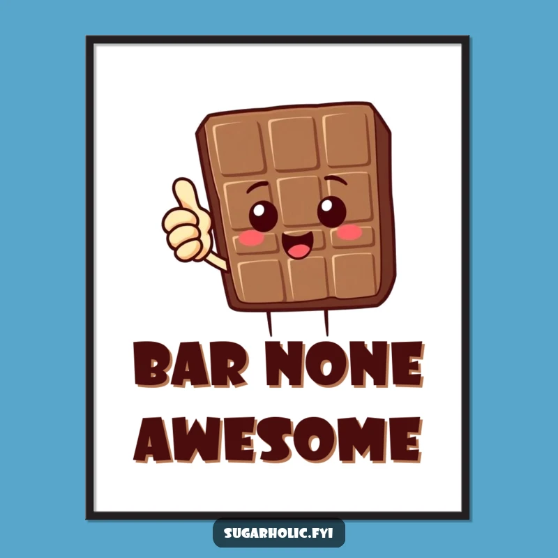 Funny Chocolate Bar Digital Print: Thumbs Up Delight, Instant Hilarious Art