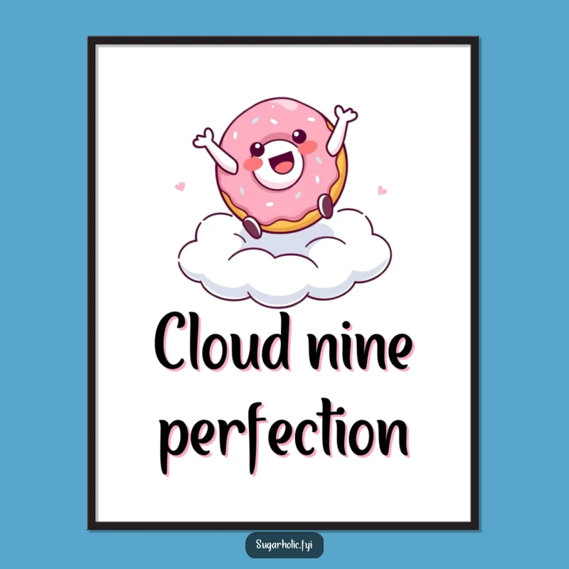 Funny Doughnut Cartwheel Digital Art: Joyful Cartoon Character Decor, Instant Humorous Gift