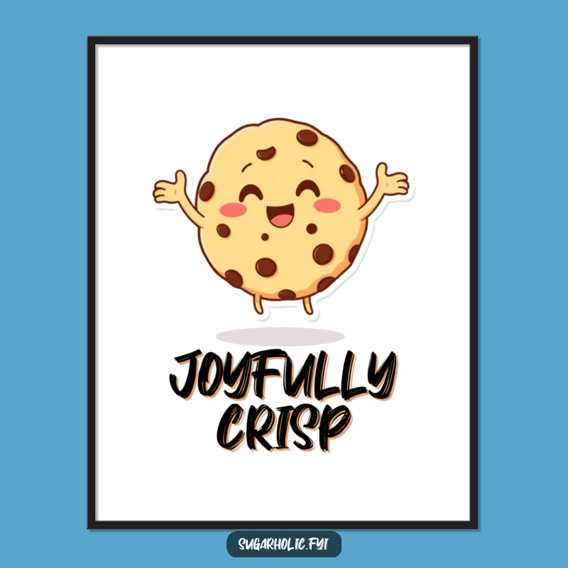 Funny Cookie Dance Digital Art: High-Res Chocolate Chip Print, Instant Funny Gift