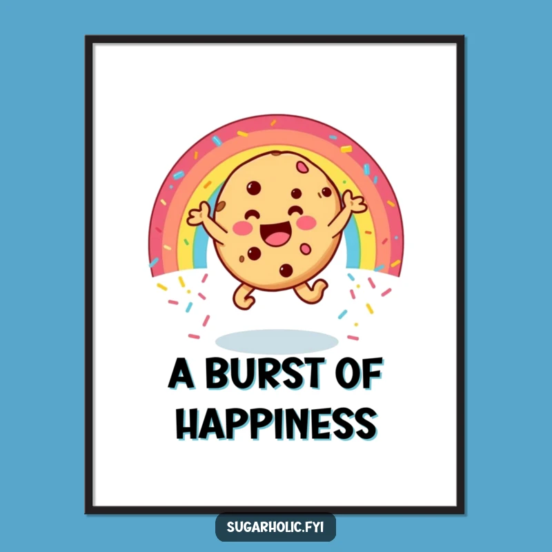 Funny Cookie Rainbow Sprinkles Digital Art - Instant Hilarious Joyful Decor