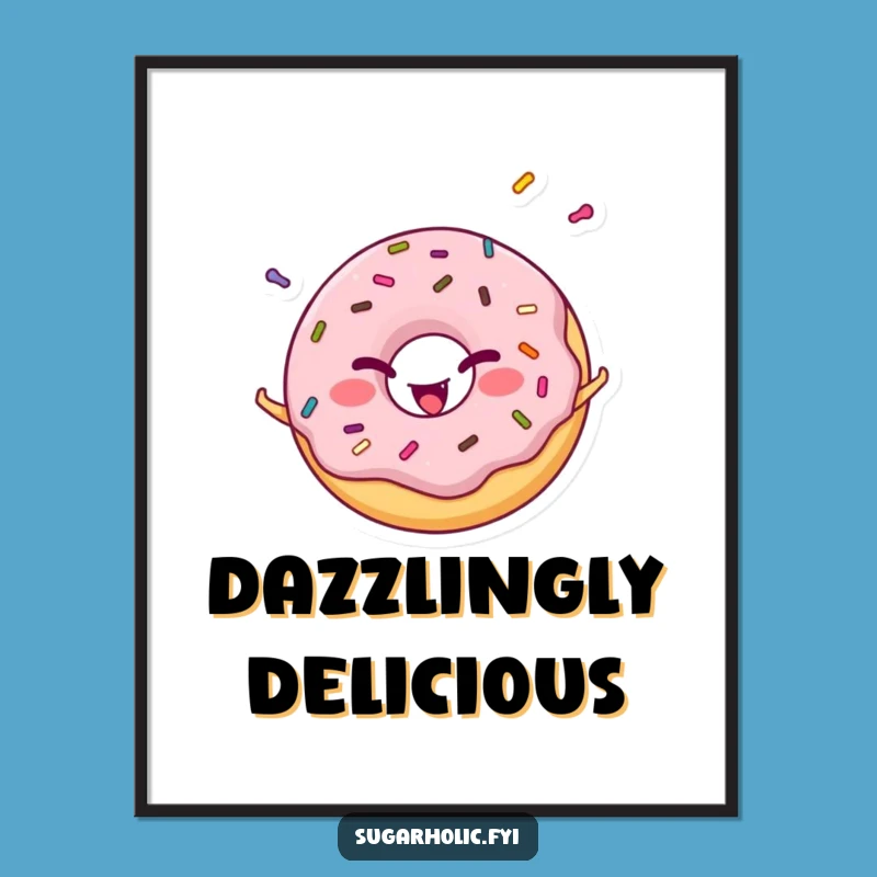 Funny Donut Sprinkle Juggling Digital Art - Cheerful Print