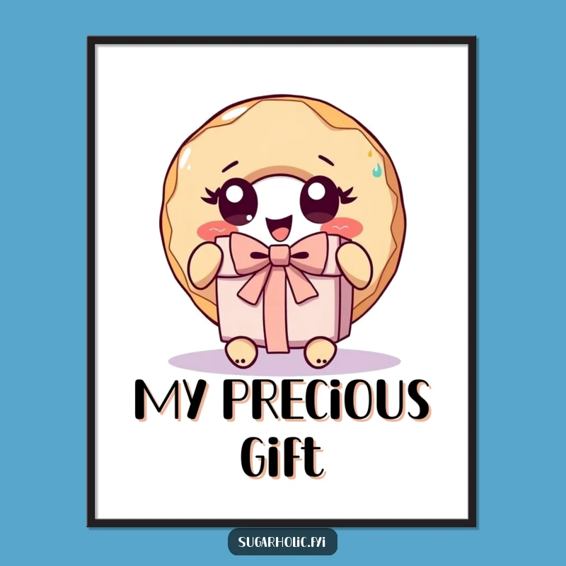 Funny Donut Unwrap Present Digital Art - Instant Joyful Decor