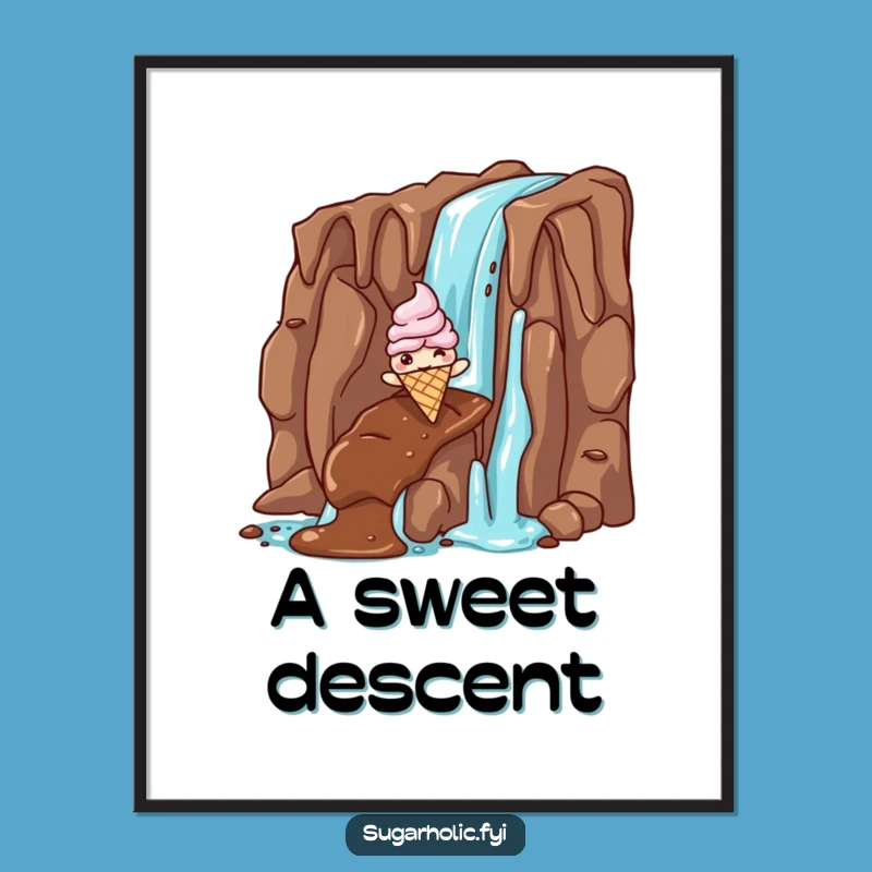 Funny Ice Cream Chocolate Fall Digital Art - Instant Hilarious Decor for Sweet Spaces