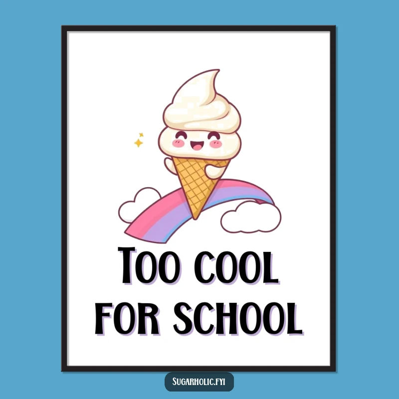 Funny Ice Cream Rainbow Slide Digital Art - Gleeful Download