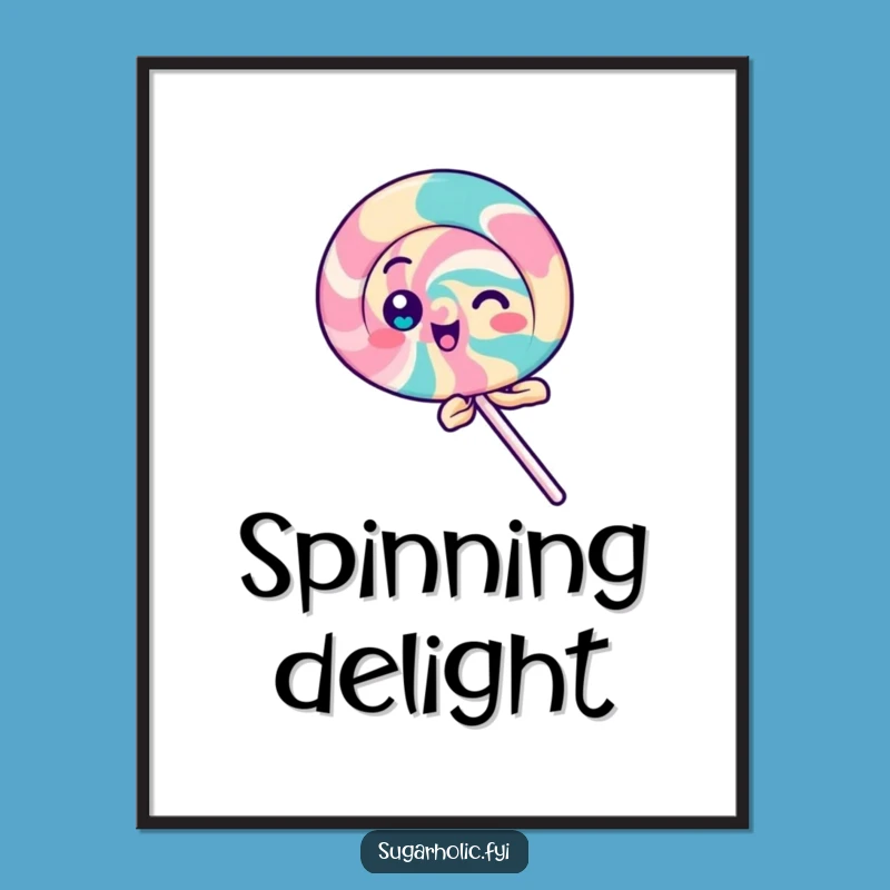 Funny Playful Lollipop Digital Print: Spinning Delight, Instant Hilarious Art