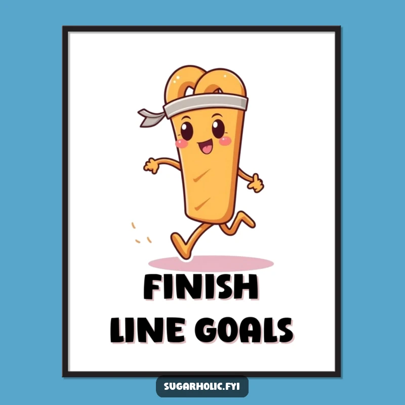 Funny Pretzel Race Digital Art - Determined Runner Printable, Gift