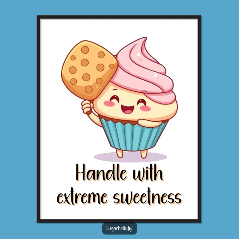 Funny Cupcake Fanning Wafer Digital Art - Hilarious Printable for Instant Joy